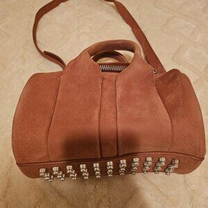 90% NEW Authentic Alexander Wang suede Rocco bag in Apricot